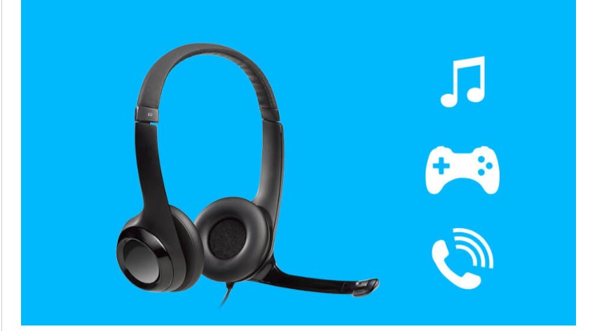 Headset Logitech H390 USB Stereo Preto